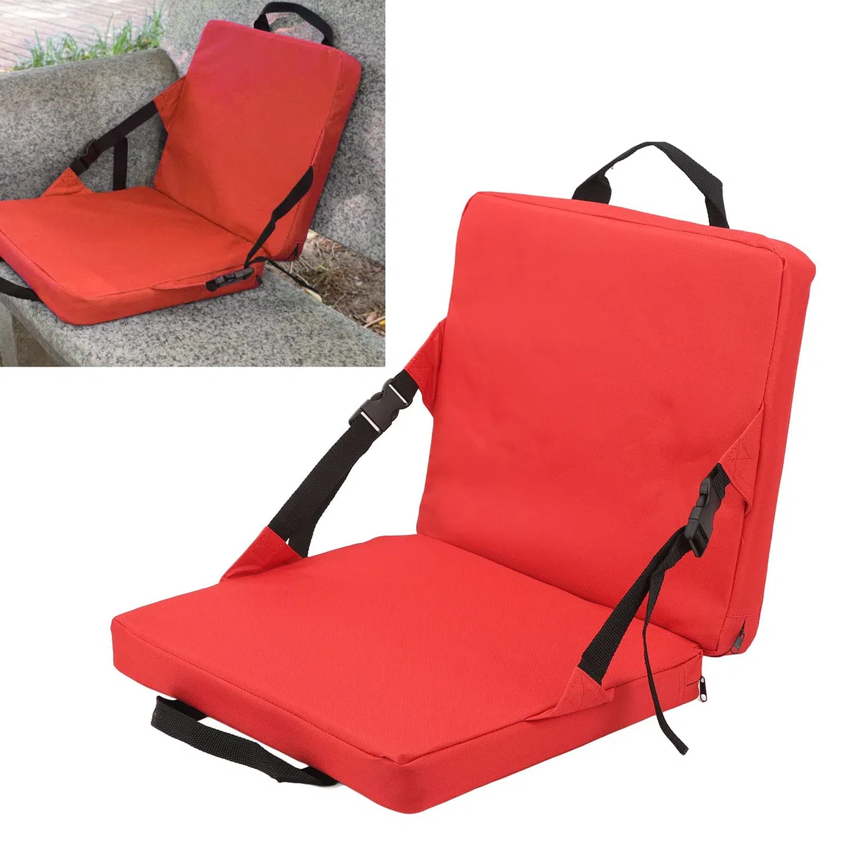 Cojín de Asiento de Estadio, Cojín de Estadio Ligero Portátil para Eventos Deportivos y Conciertos Al Aire Libre, Cojín de Asiento de Grada con Respaldo