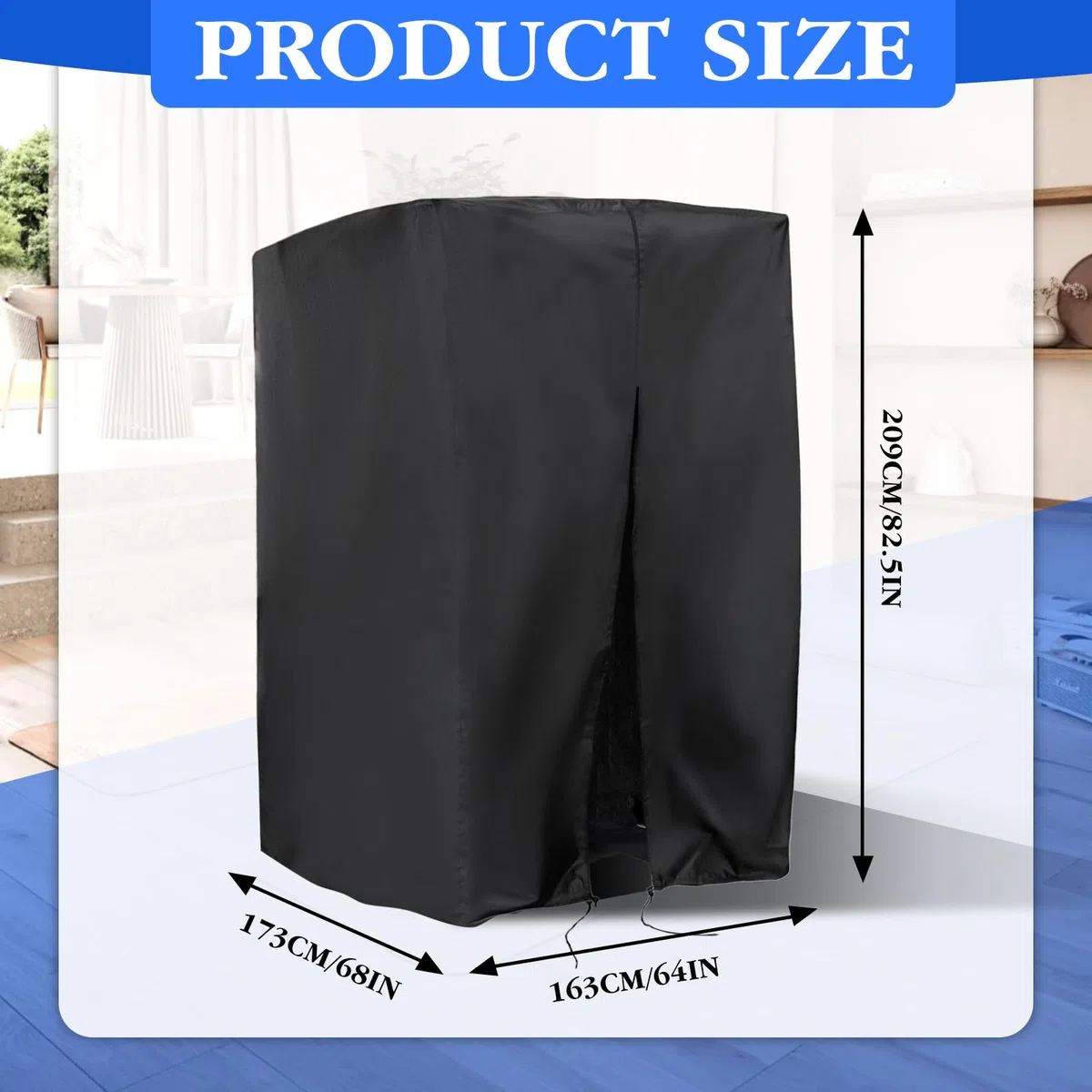 Funda protectora para entrenamiento de fuerza, 209 x 173 x 163 cm, funda protectora para gimnasio en casa, con cremallera, 420D Oxford, resistente al polvo, impermeable, para rack de levantamiento de