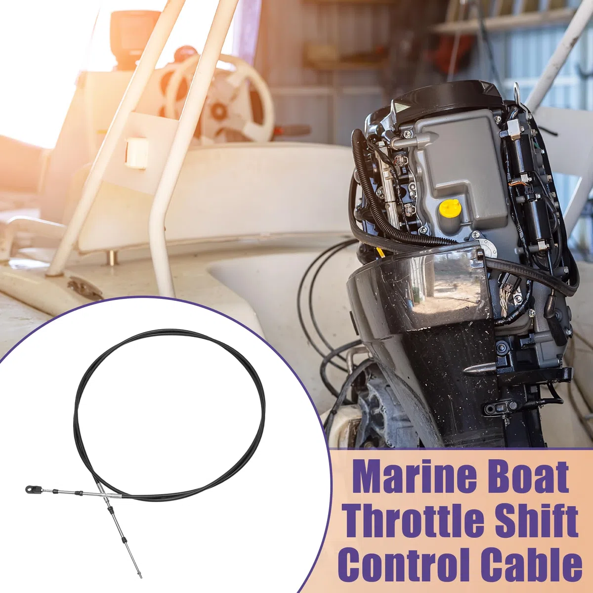 QUARKZMAN 2 Piezas de Cable de Control de Acelerador para Barco Marino de 300cm 10Ft 33C/3300 Negro