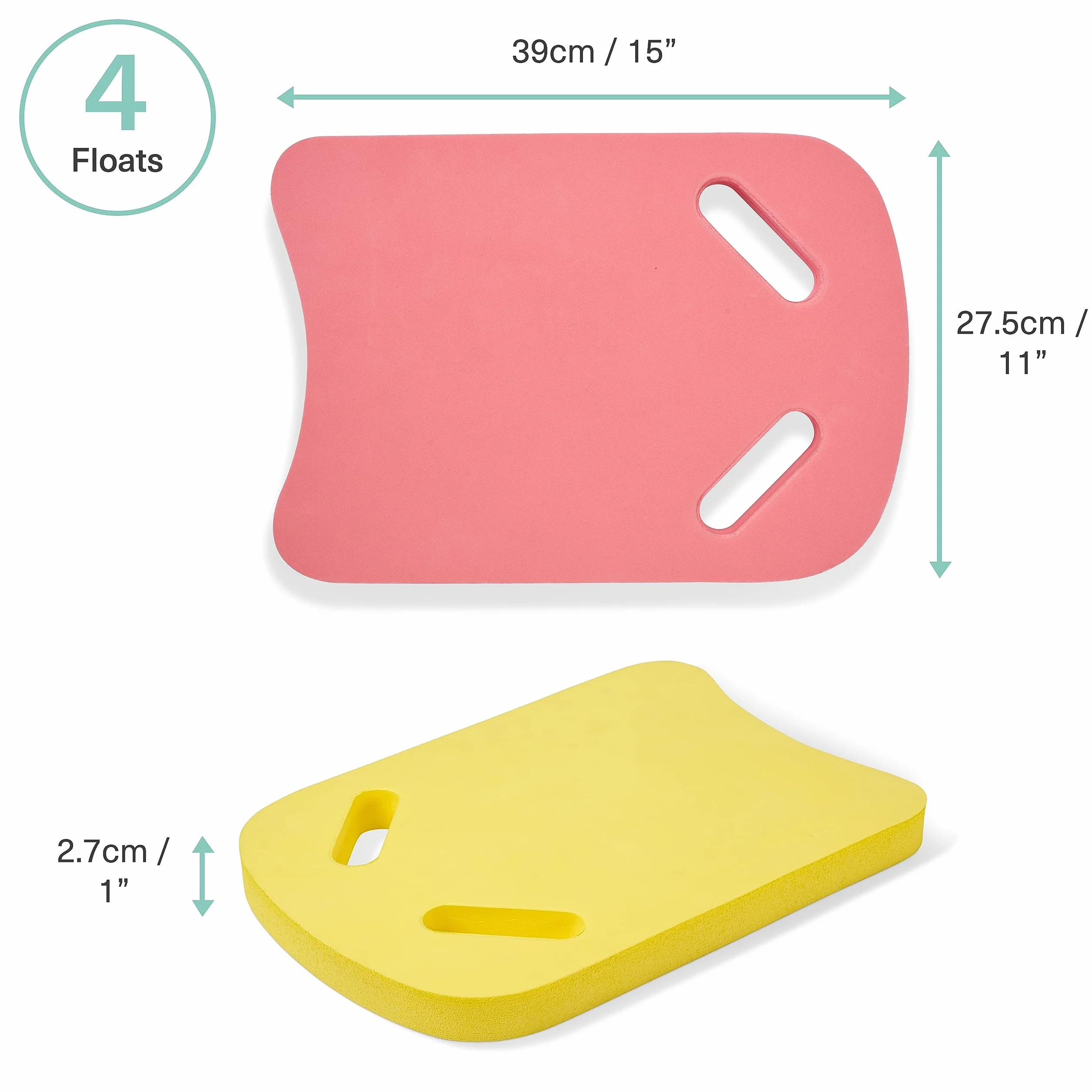 BRAMBLE - 4 Tablas de Natación para Niños - Flotador Kickboard - Espuma de EVA de Primera Calidad - Genera Confianza, Ideal para Practicar Patadas y Movimientos Mientras Aprende a Nadar
