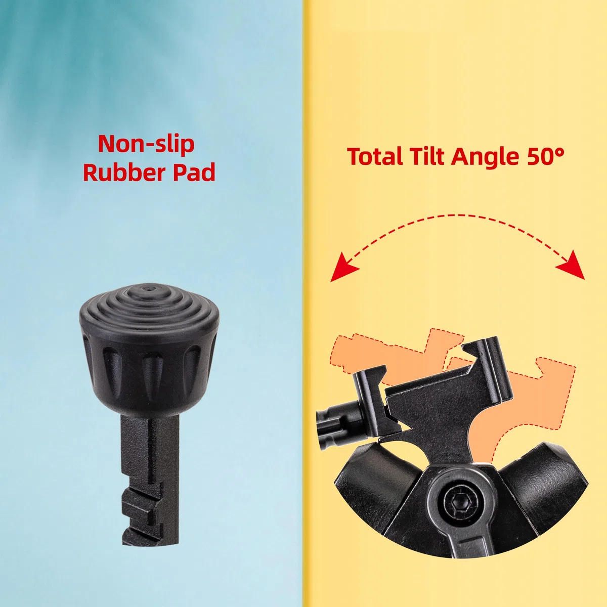 Bípode pivotante inclinable para Picatinny Weaver, con adaptador de tornillo de 1/4 pulgadas