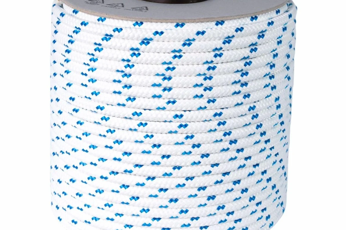 Cuerda Braid Nautica Antica corderia Marra - Treccia Nautica mm 5, 100 m, blanca con segnalino Azul