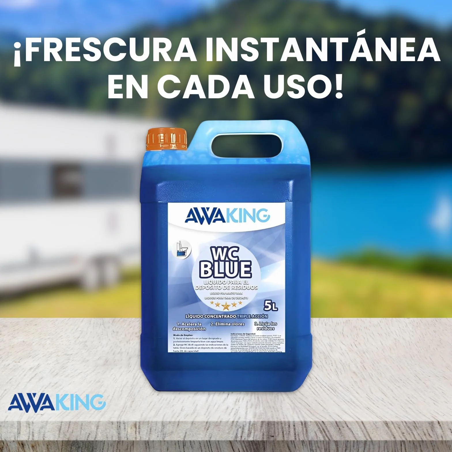 AWAKING Liquido WC Quimico Blue 5L do wc portatil, autocaravana y camper