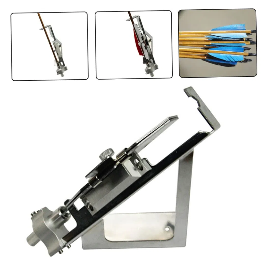 Flecha Fletching Jig, Fletching Jig Flecha Ajustable con Escala Transparente Herramienta de Tiro con Arco portátil de Aluminio para Tiro con Arco DIY Plata, Fletcher