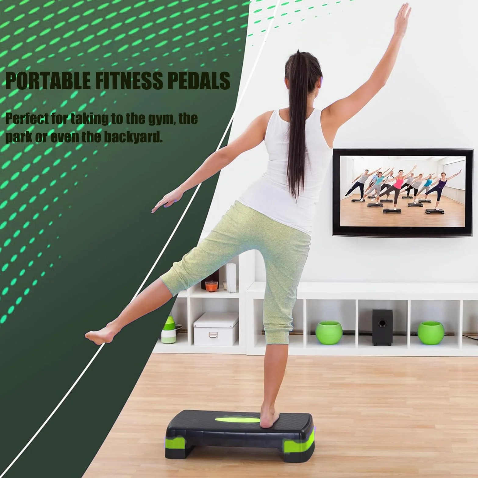 Plataforma de Paso aeróbico, Tablón de Step Aeróbico Regulable en 3 alturas, Base Antideslizante, Ejercicio Cardio, para Entrenamiento Aeróbico en Fitness y Ejercicio