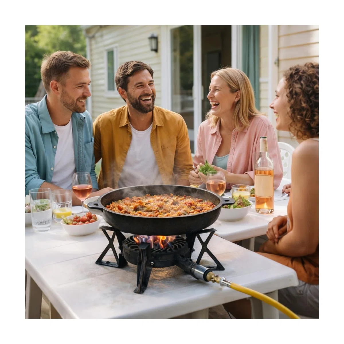 Hornillo gas fundido genuino 7.5 kW 3 pies Catering Gas Butano o propano Potencia ajustable