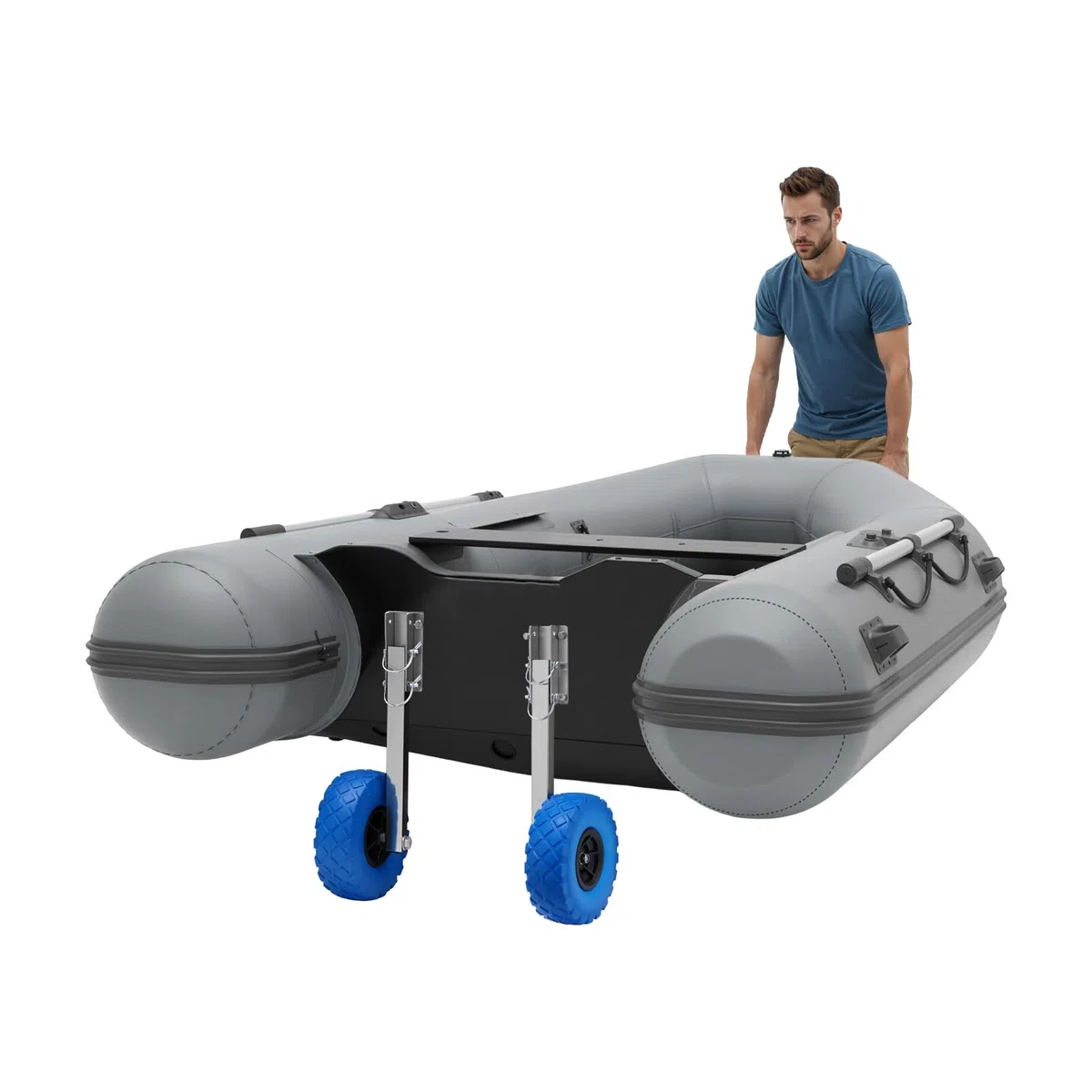 Ruedas traseras deslizantes para botes neumáticos, acero inoxidable, ruedas de transporte para bote inflable yate Tender 10''x3''