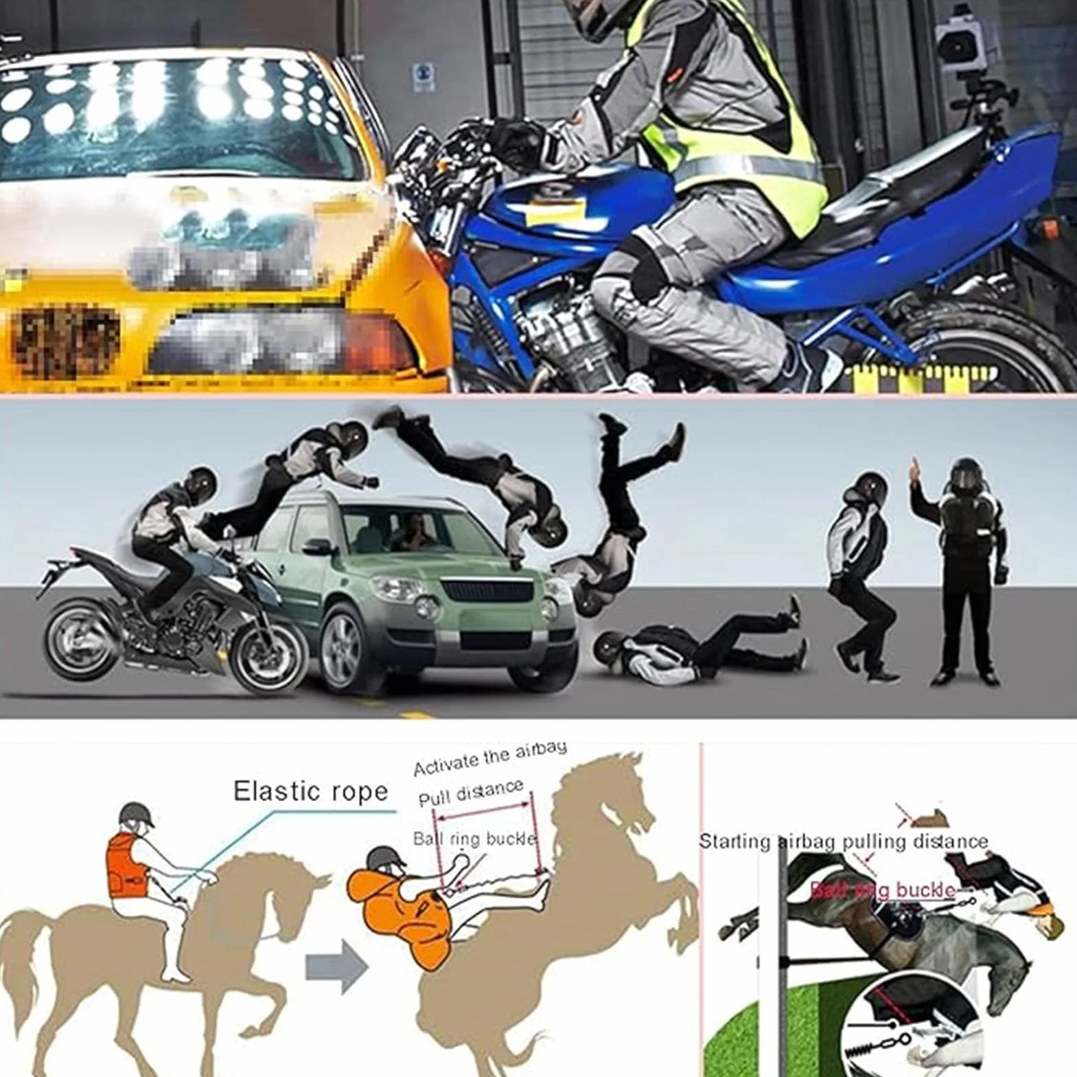 Chaleco De Airbag para Montar A Caballo para Niños, Jinete Ecuestre Ajustable Entrenamiento De Equitación En Motocicleta Chaleco Protector Botella De Compresión No Incluida