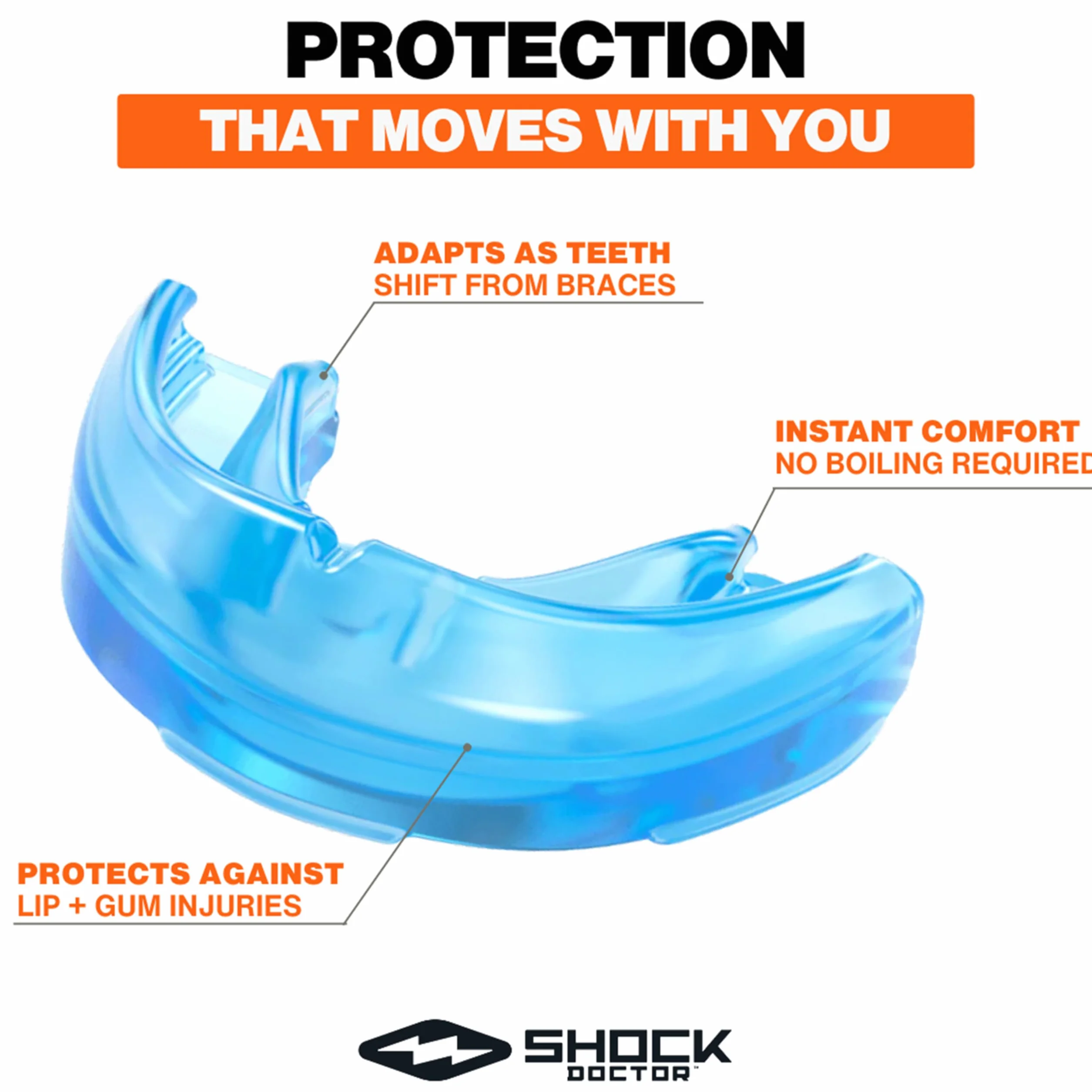 Shock Doctor Single Braces - Protección de Boca de Multi - Deporte