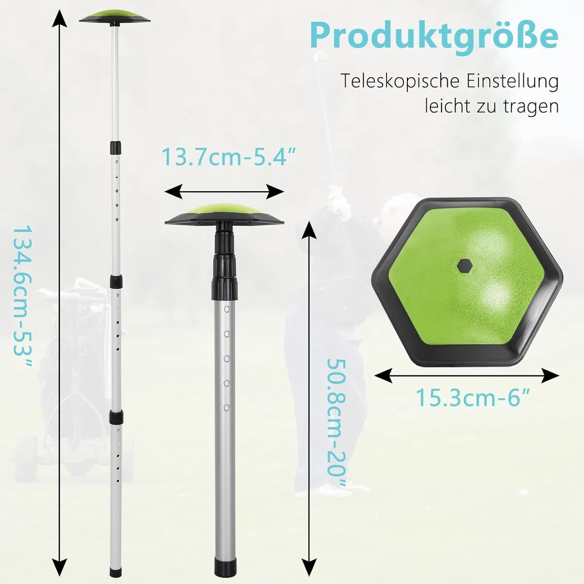 OUUTMEE Barra de apoyo para bolsas de golf, barra de soporte de aluminio para golf, hexagonal, resistente al impacto, cubierta de viaje flexible para golf, club de golf, soporte de viaje, barra de