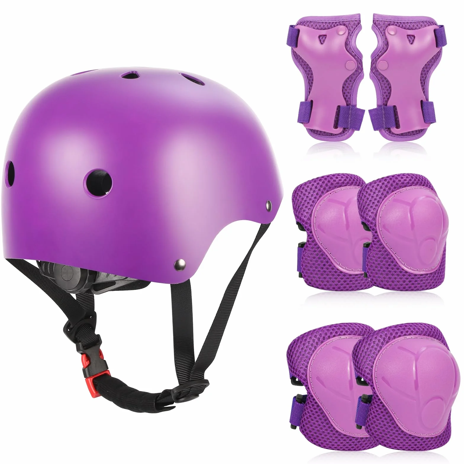 ZWOOS Protecciones Patines Niño 7PCS Casco Rodilleras Coderas Muñequeras Ciclismo Patinaje