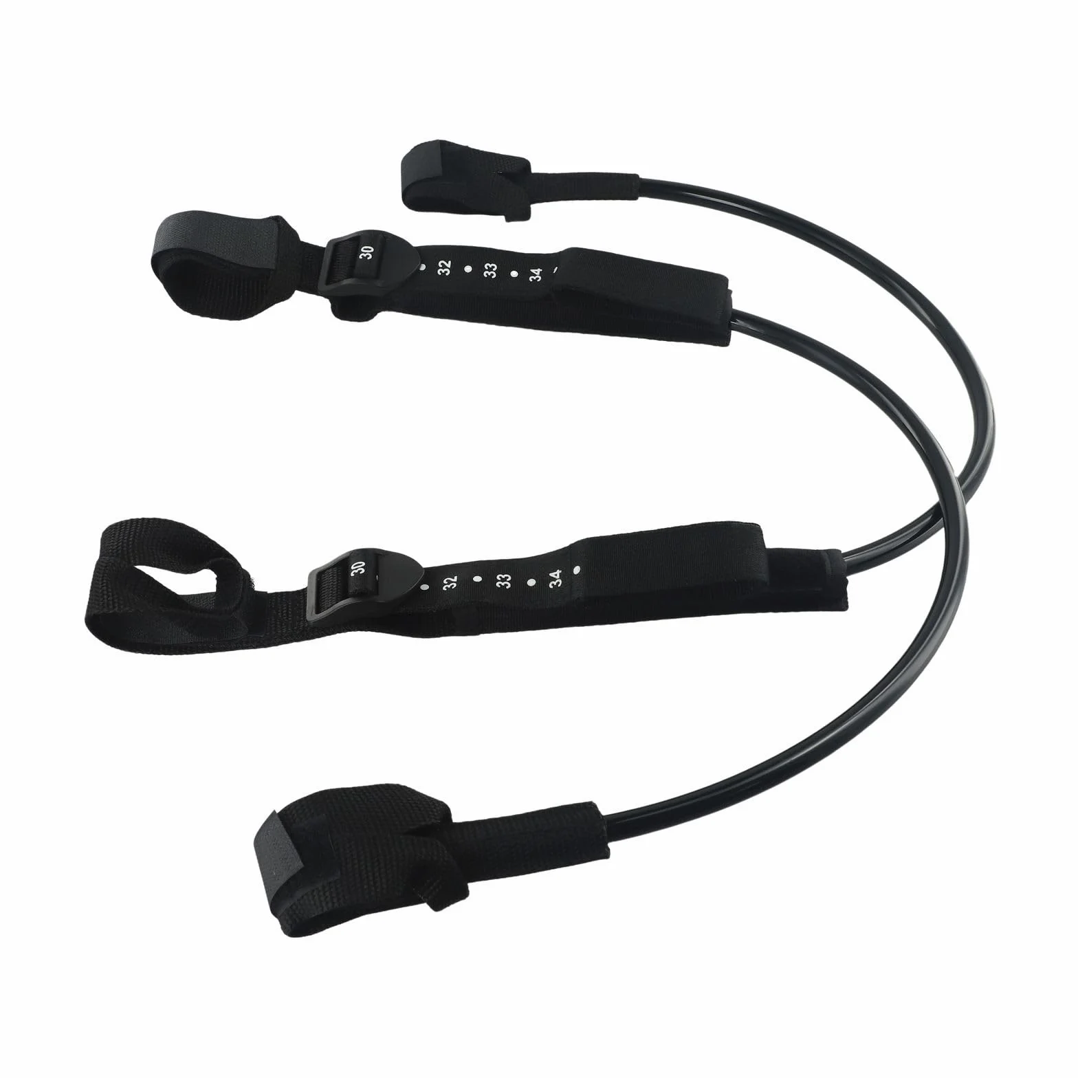 Línea de arnés de windsurf, rango ajustable 28 34 pulgadas, paquete de 2, color negro (28-34 pulgadas)