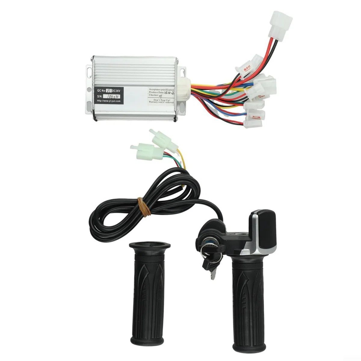 Conjunto de agarre del acelerador con controlador de motor cepillado diseñado para bicicletas eléctricas de 24 V, 36 V, 48 V y para uso en scooter eléctrico