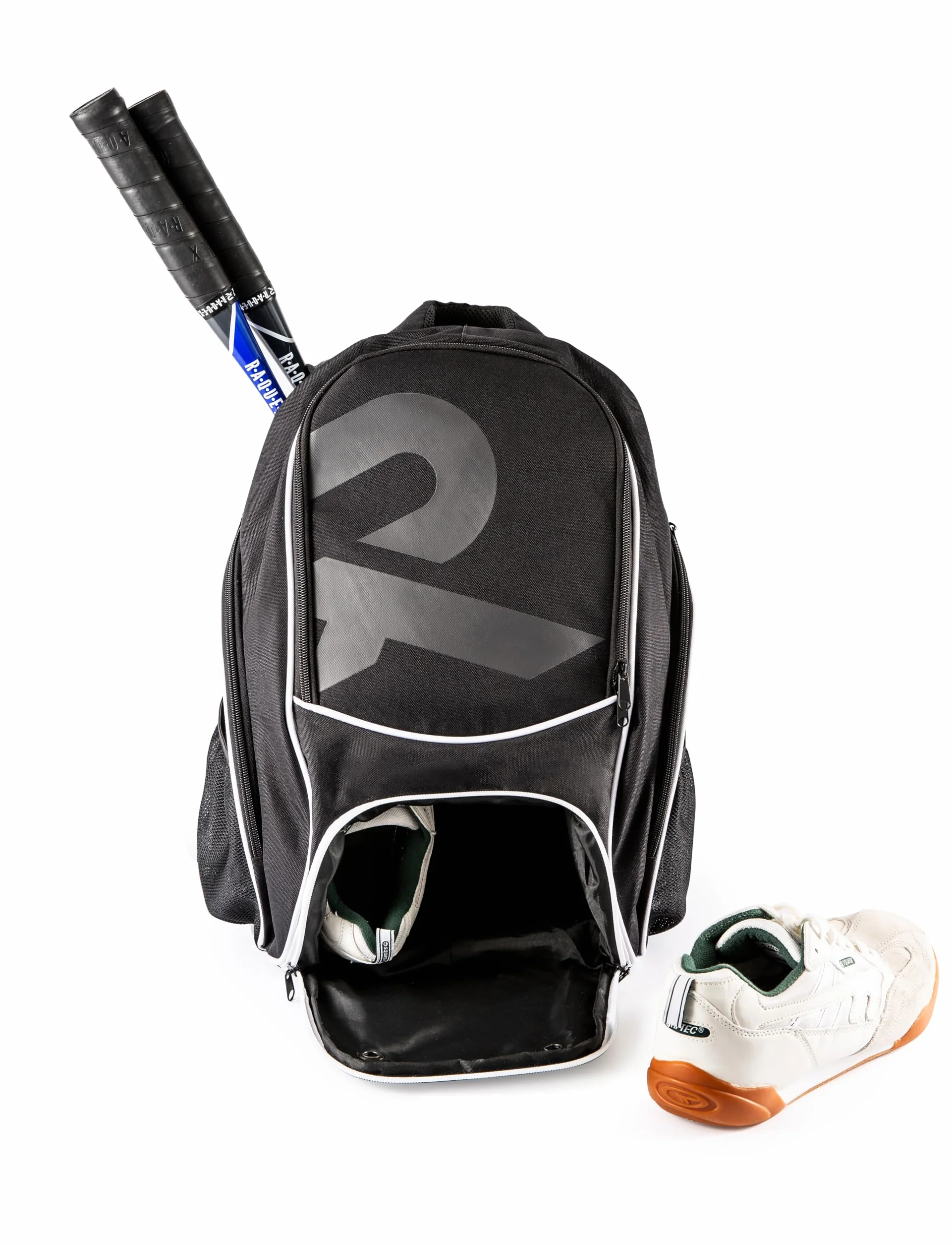 Raquex - Mochila Deportiva para Raquetas de Tenis o 2 Raquetas de Squash o bádminton, Mochila para Raquetas de Nieve + Zapatos + Ordenador portátil + Botella