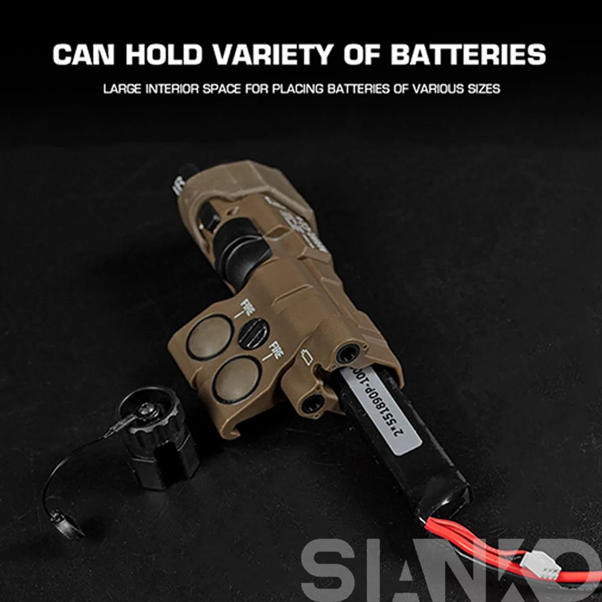 Tactical MAWL-C1 - Caja de batería modular, soporte de batería ligero, compartimento de batería enchufable, equipo de disparo de caza de Airsoft (negro)