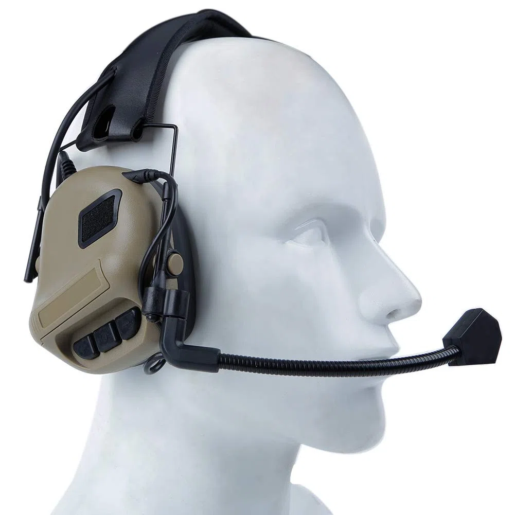 Auriculares tácticos Disparo electrónico Protección auditiva NRR 21 dB Amplificación de Sonido Reducción de Ruido Orejeras Caza Caza Defensor de Orejas con micrófono Desmontable