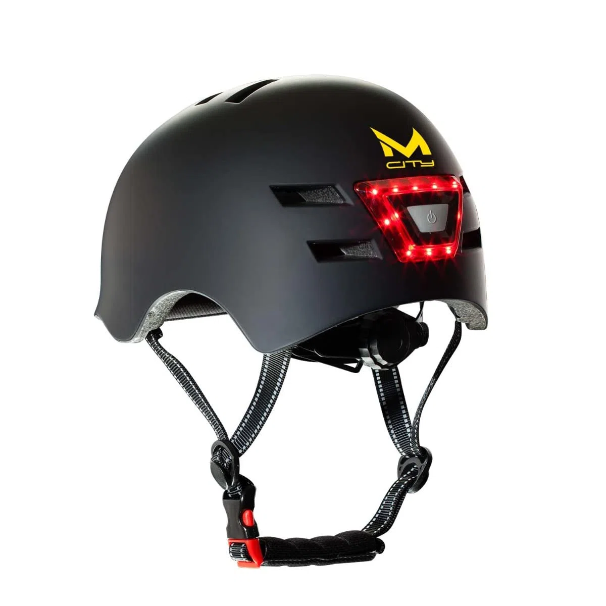 MOLTO - Casco con luz Frontal y Trasera LED para Adultos | Ideal para patinetes eléctricos, Bicicletas, Scooter o monopatín| Resistente y Duradero | Funciona con baterías Recargables