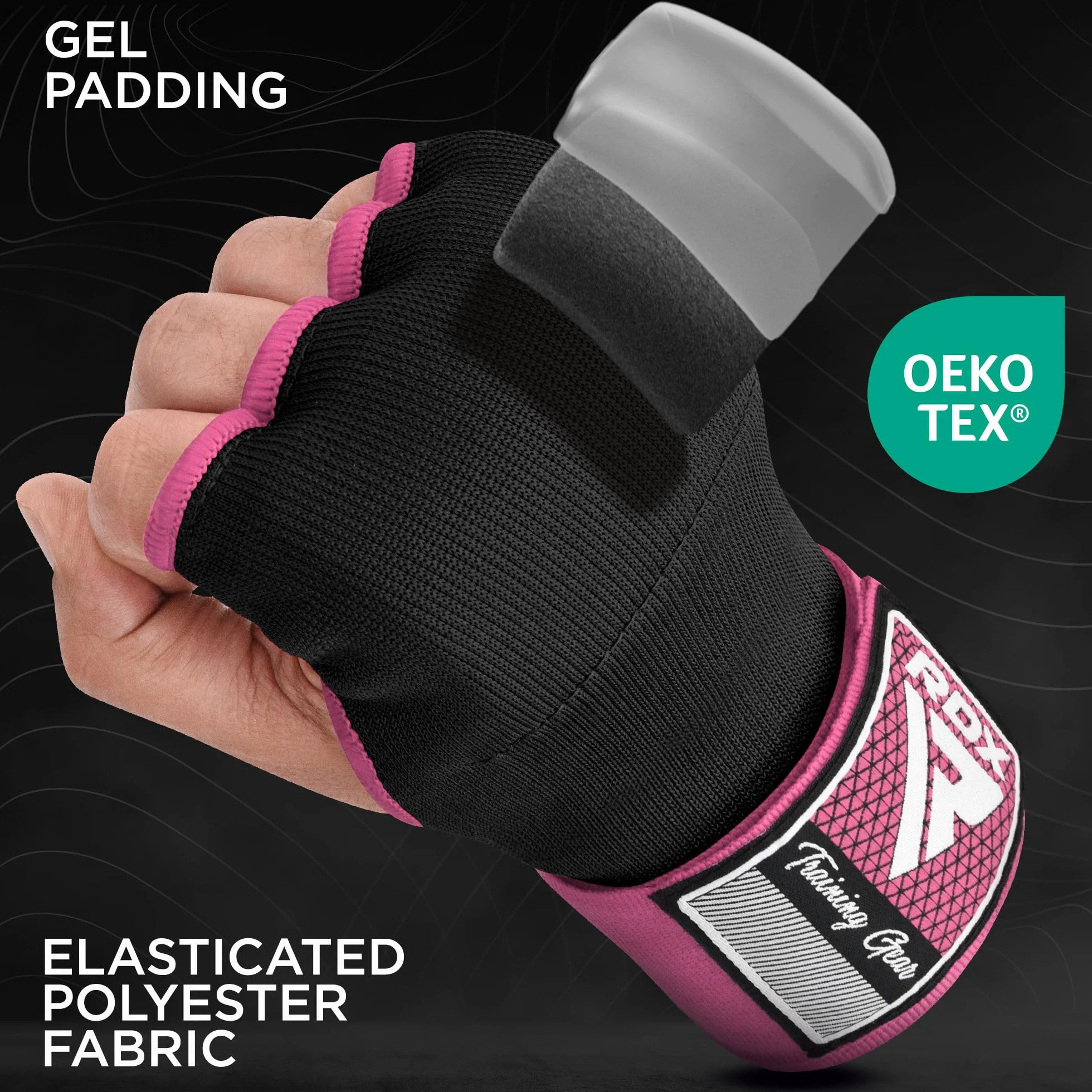 RDX Gel Vendas Boxeo Guantes Interiores, 75cm Elástico Correa de Muñeca, Vendaje Protector Wraps para Muay Thai MMA Kick Boxing