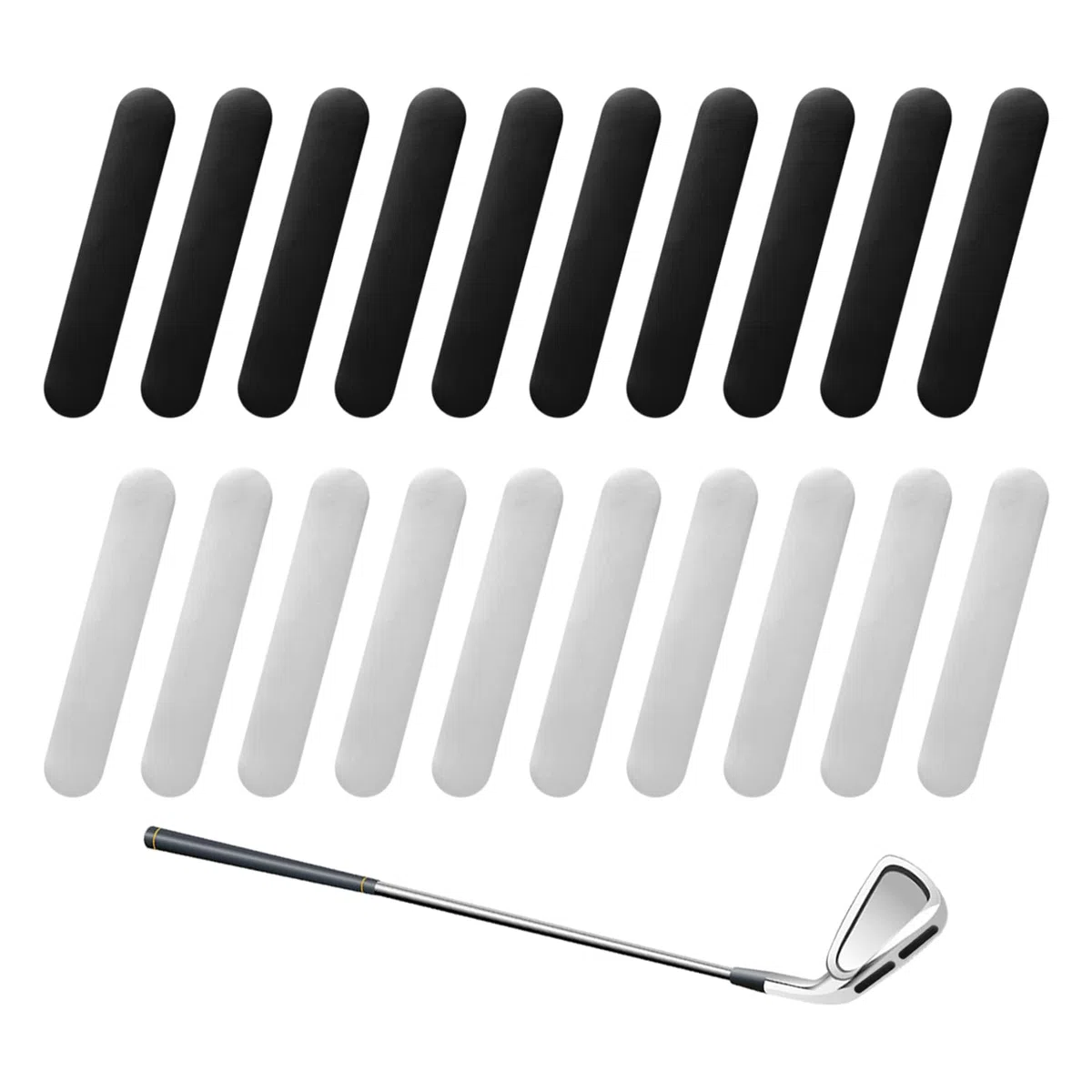 20 Hojas De Plomo Ponderadas En El Club De Golf, Hojas De Plomo De Contrapeso Swing, Suministros De Ejercicios De Golf, Accesorios De Golf (Plata, Negro).