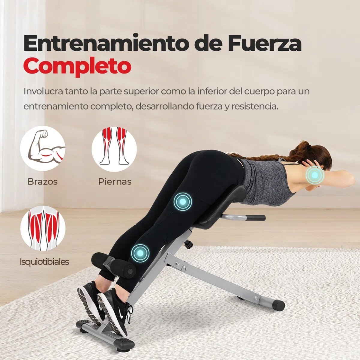 Sunny Health & Fitness Silla Romana, Banco para Sentarse para Entrenamientos de Glúteos y Abdominales para el Hogar, Inclinación de Ajuste Opcional y Silla Romana Multifunción de Alta Resistencia