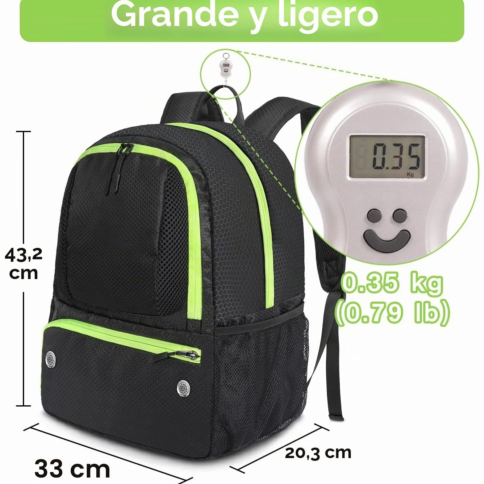 YOREPEK Mochila Futbol con Zapatillero Impermeable Multifuncional Multideporte Transpirable Negro