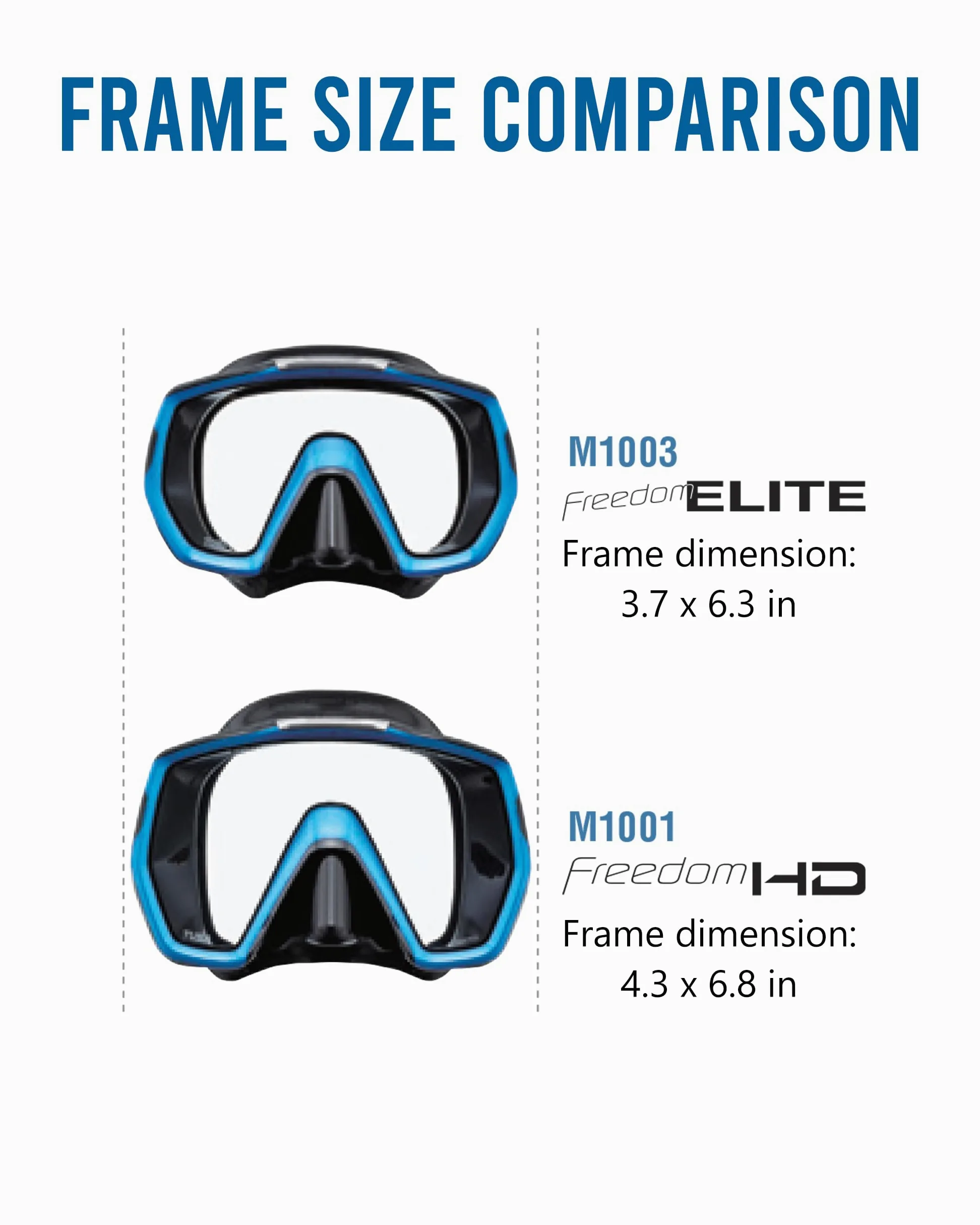 Tusa Freedom HD - Gafas máscara de Buceo y Snorkeling, Grande