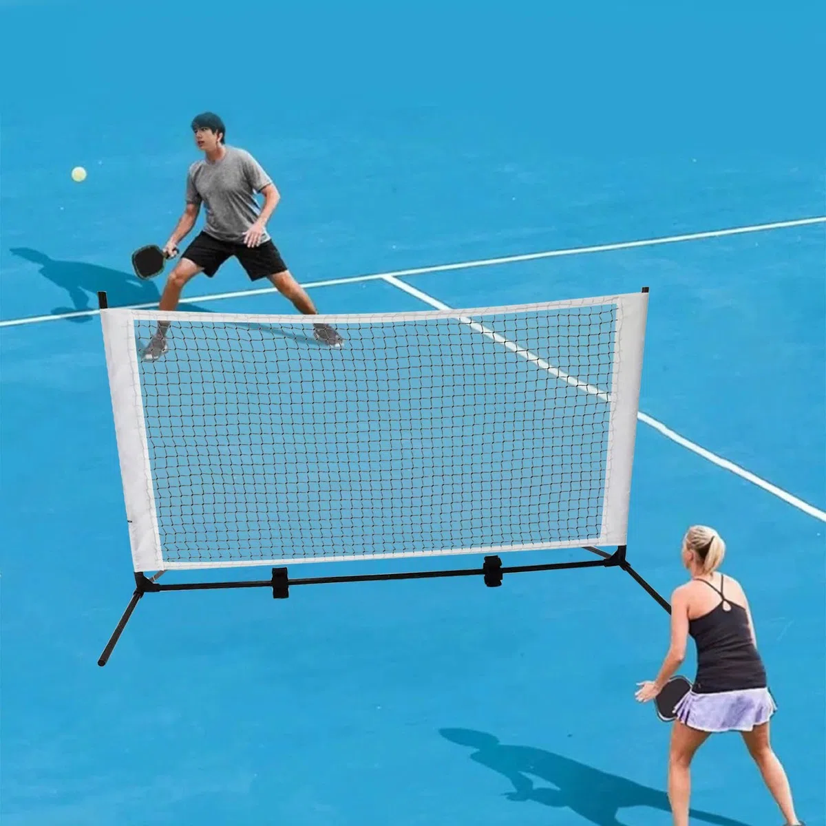 Portable Pickleball Net, Compact Tennis Ball Trainer Net, Quick Setup Pickleball Net, Backyard Pickleball Equipment, Driveway Pickleball Net, Outdoor Pickleball Equipment, Pickleball Net for Park