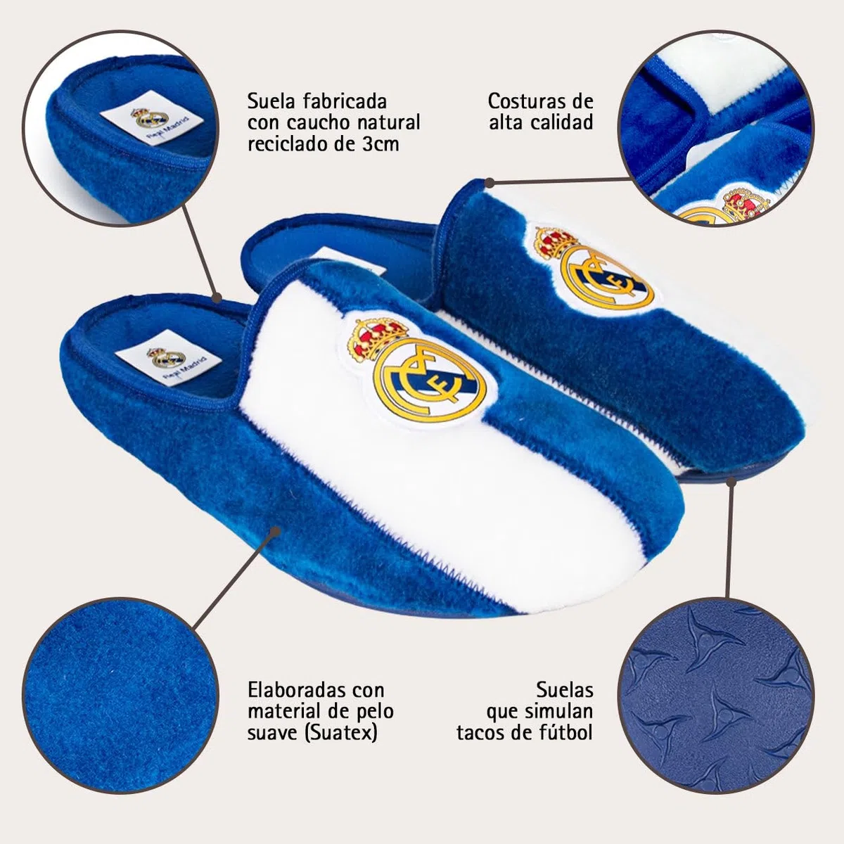 MARPEN SLIPPERS Real Madrid CF Oficiales – Zapatillas Estar por Casa Niño Cómodas y Antideslizantes - Zapatillas Andar por Casa Ligeras - Zapatos Niña Invierno Cálidos - Talla 33