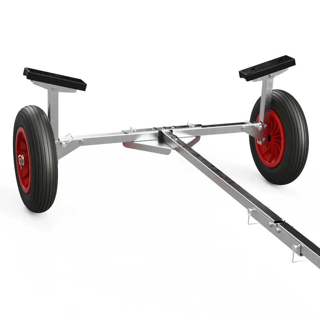 SUPROD Carro de Barco Plegable Carro de botadura de Barcos Remolque de Mano Carretilla para embarcaciones neumáticas Remolque de Barco TR350, PU, Ø 350 mm