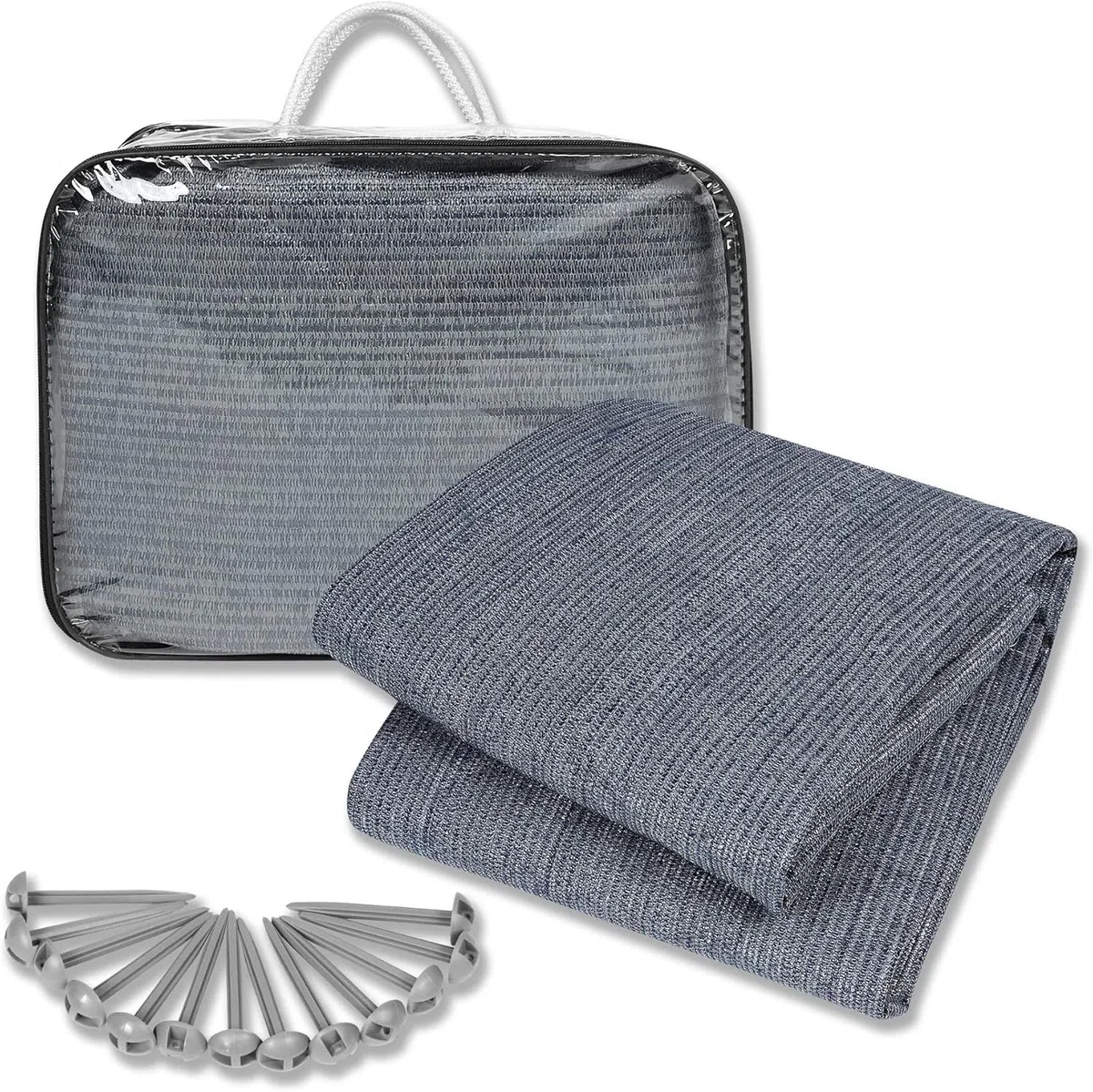 Froadp HDPE Alfombra de Tienda Camping al Aire Libre Antideslizante con Agujero de Aluminio y Bolsa de Transporte Lonas de Suelo de Campaña Carpa Lavable para Caravanas Veranda