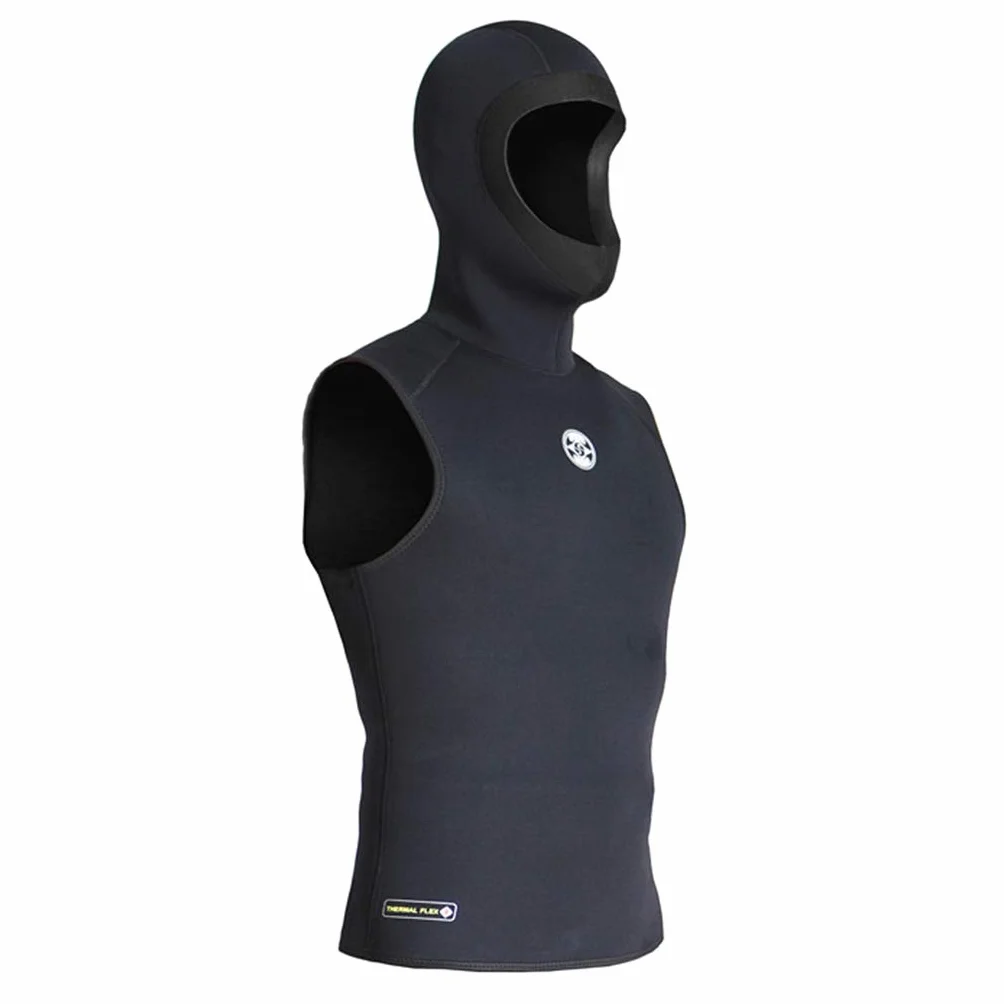 Traje de neopreno de 3 mm con capucha para hombre, chaleco de buceo sin mangas con capucha para surf, esnórquel y natación