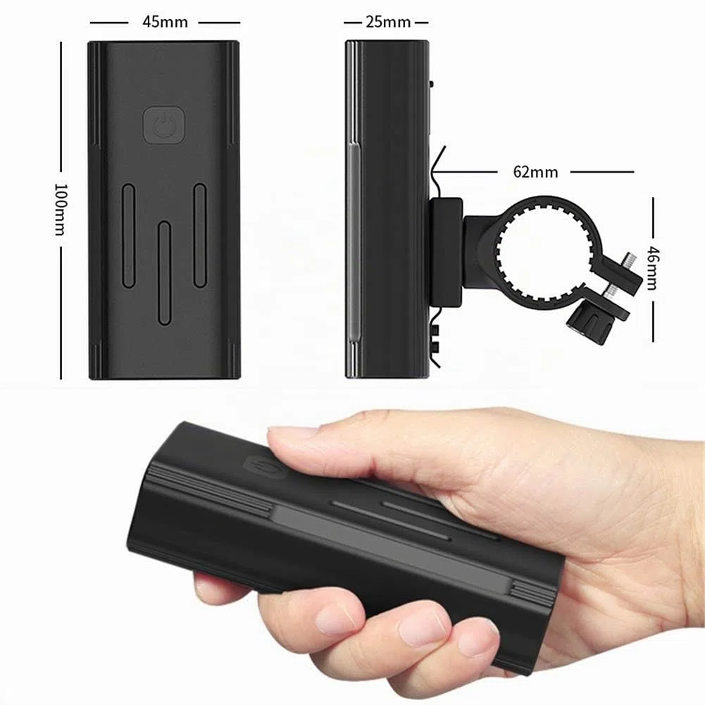 WASAGA Faro de Bicicleta, Luz Delantera de Bicicleta LED de 2400 lúmenes XML-L2,batería de 5200mAh/2400mAh,10horas/5horas de Tiempo de Trabajo,luz de Bicicleta de 3 Modos para Seguridad en Ciclismo