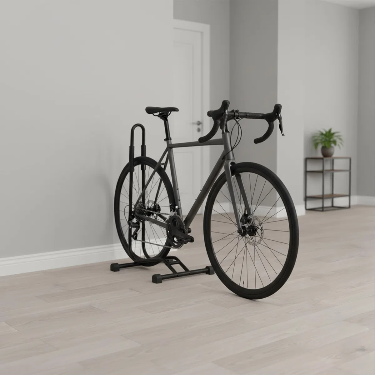 Relaxdays Soporte de Bicicletas para Interior, Neumáticos hasta 2,5", Exhibidor Bicis, Rueda Delantera y Trasera, Negro, Gomaespuma