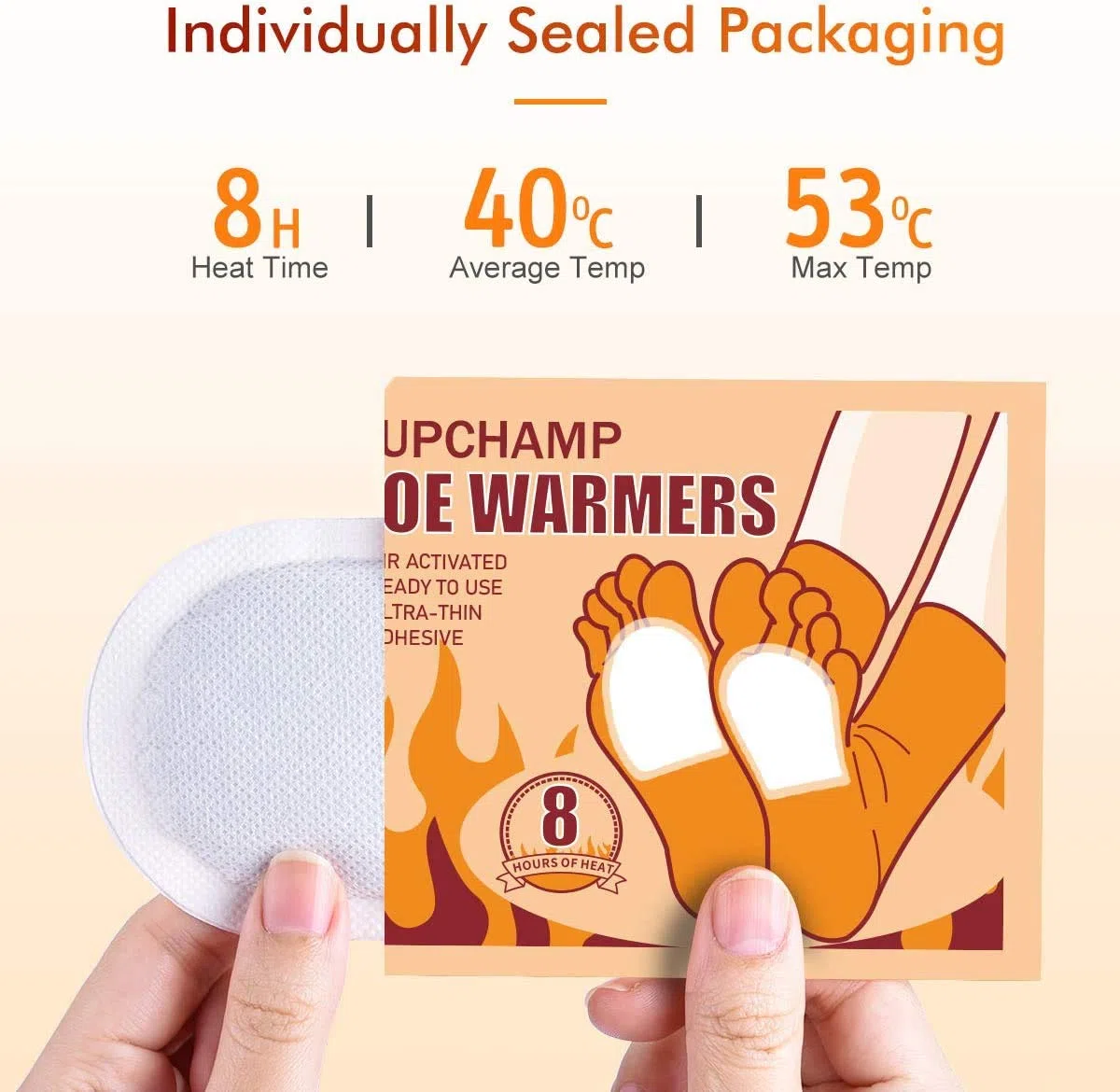 Calentadores de Dedos de los Pies Desechables – 10 o 40 Pares de Calentadores Adhesivos para Pies, Almohadillas Térmicas para Zapatos y Botas, Activación por Aire para Senderismo, Esquí