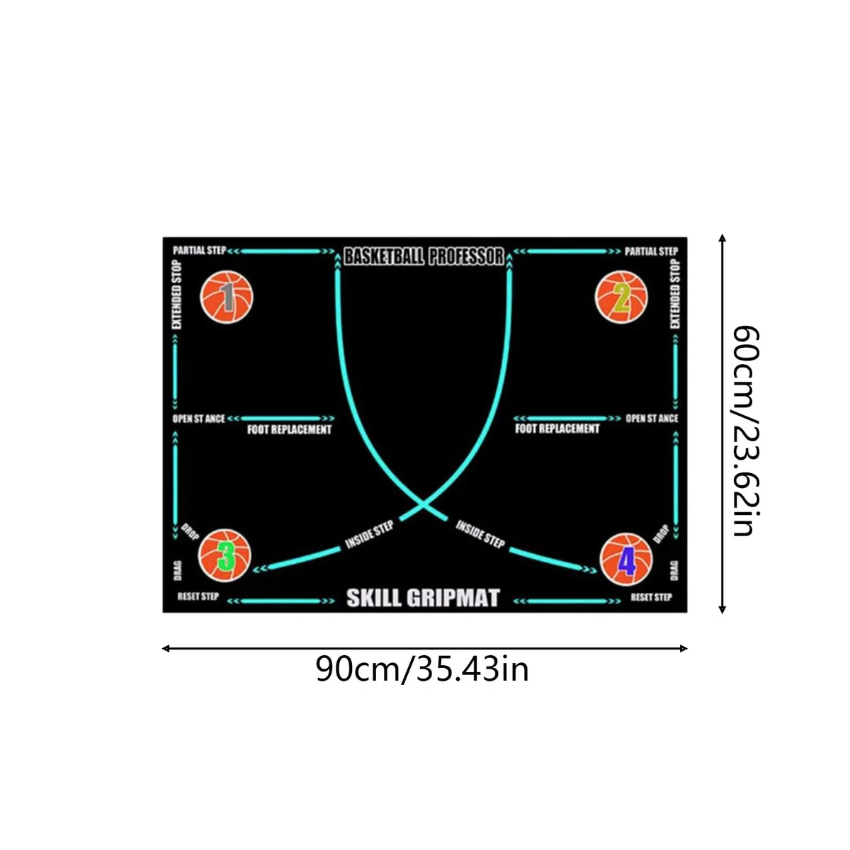 Tapete de entrenamiento de baloncesto para niños, suministros de práctica deportiva, tapete de control de pelota de baloncesto, para niños, adultos, jugadores, entrenadores, profesores de educación