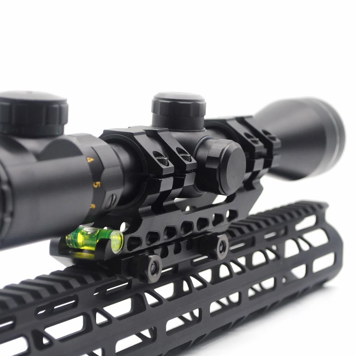 TRIROCK Scope Mounting Rings with Bubble Level, Dual Mount Adapter Ring 30mm / 25.4mm (1 Inch) for 20mm Picatinny Weaver Rail
