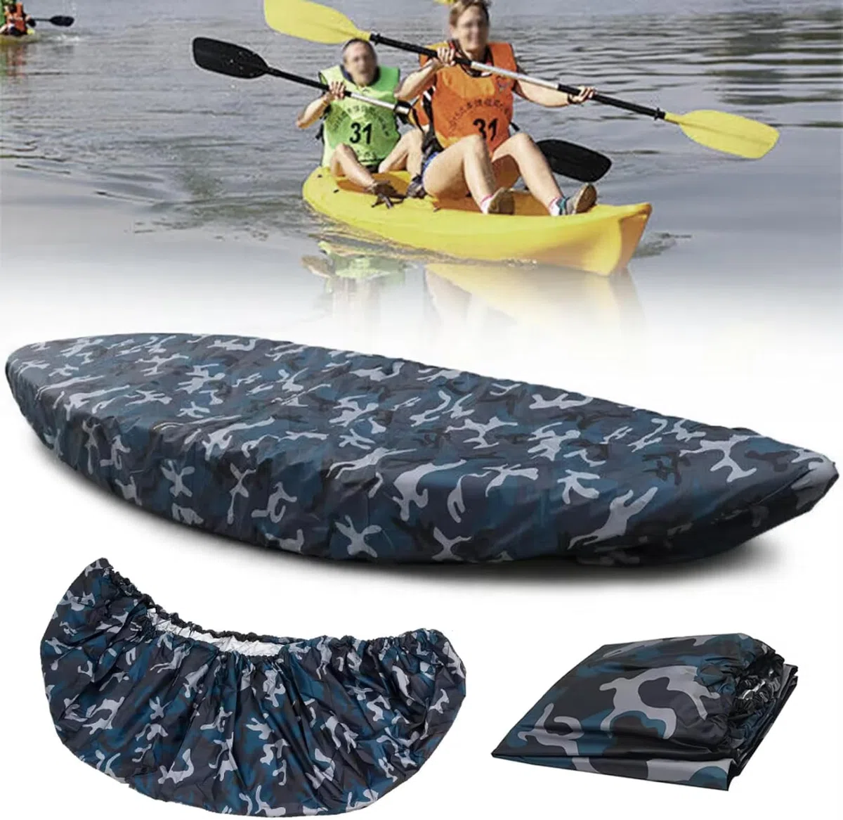 Cubierta De Kayak y Canoa, Cubierta Universal para Kayak Cubierta De Canoa De Kayak Impermeable 4,5 m para Bote (Océano)