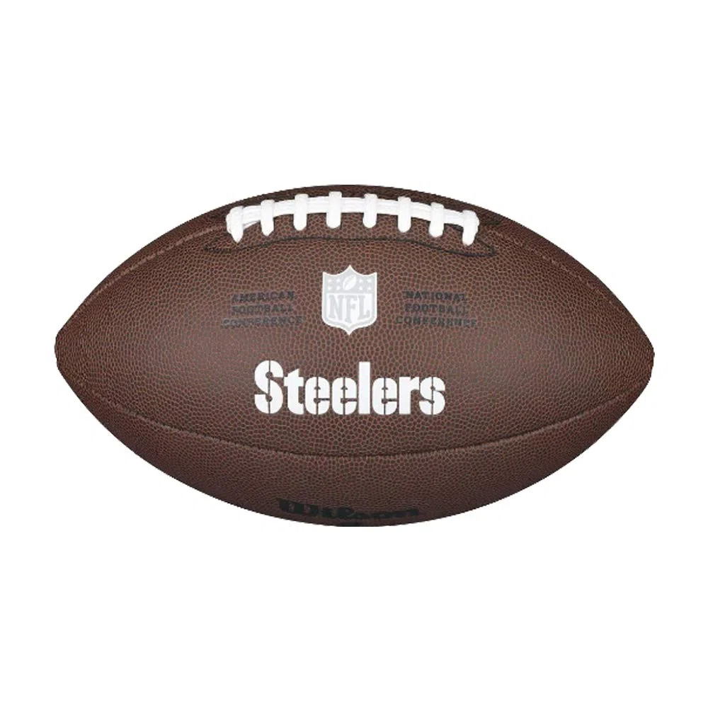 Wilson Balón de Fútbol Americano, Nfl Team Logo - Steelers, Tamaño Oficial, Logo de Los Steelers de Pittsburgh, Uso Recreativo o Coleccionismo, Pvc