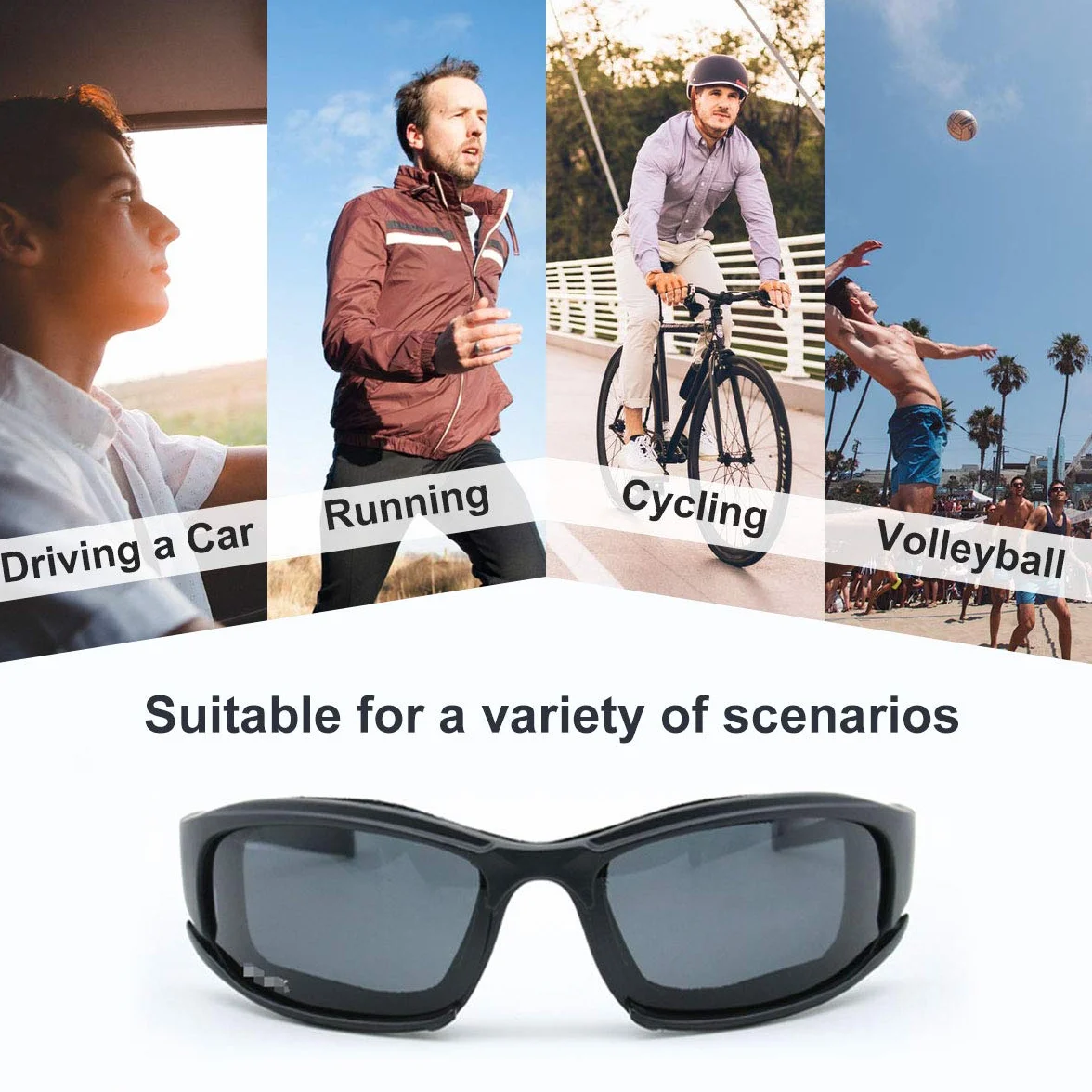 Maso X7 Gafas de sol polarizadas deportivas tácticas con 4 lentes intercambiables