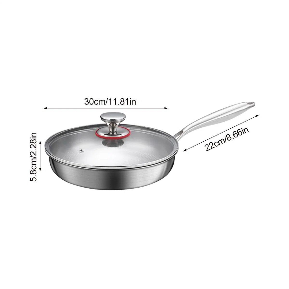 Sartenes de Titanio para Cocinar, Sartén de Titanio, Sartén Antiadherente Con Tapa Para Uso Diario Restaurante Apartamento Hotel Camping Cocina Interior