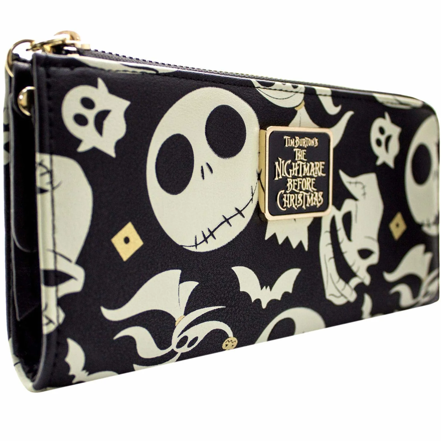 Cartera de Nightmare Before Christmas Jack Oogie y Zero Negro