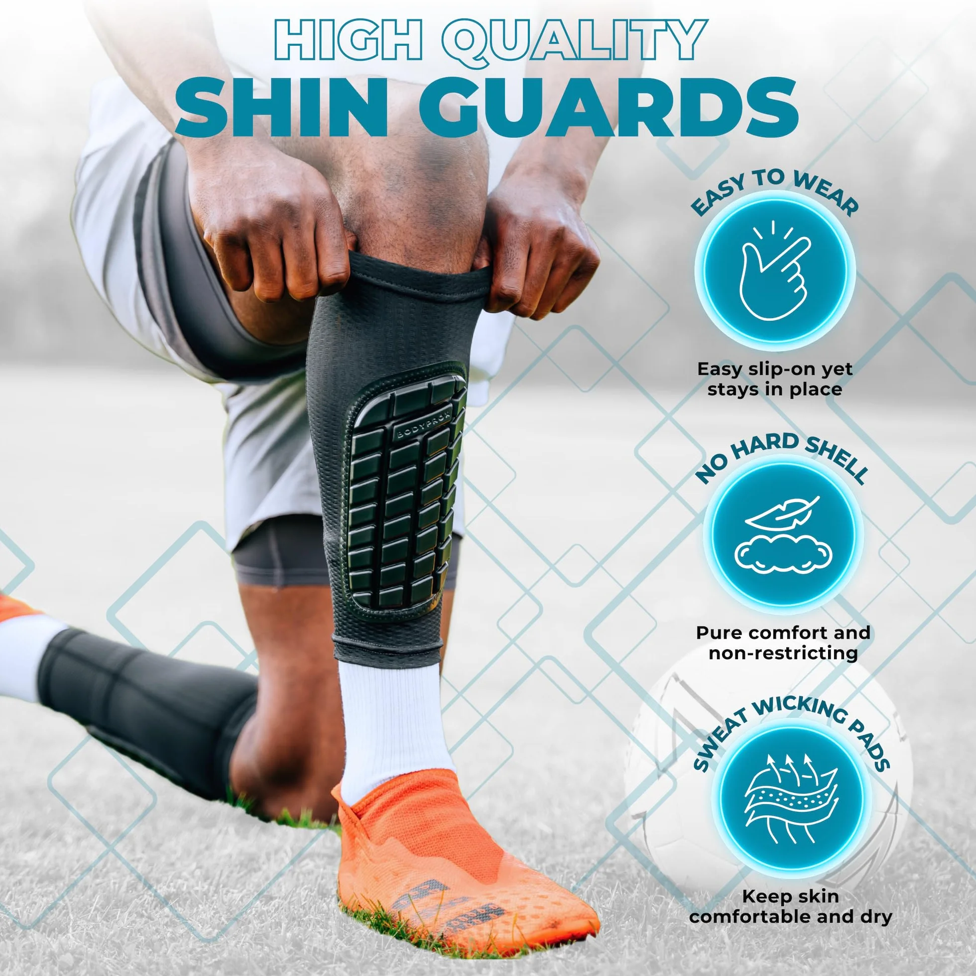 Bodyprox Protector Tibias de Fútbol para Hombres, Mujeres y Jóvenes