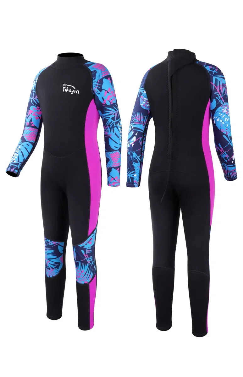 Traje de Neopreno para Niñas, 2.5mm Traje de Baño Térmico de Neopreno, Neopreno Traje de Buceo Engrosado de Manga Larga para Nadar, Bucear, Hacer Snorkel, Surf, Sup