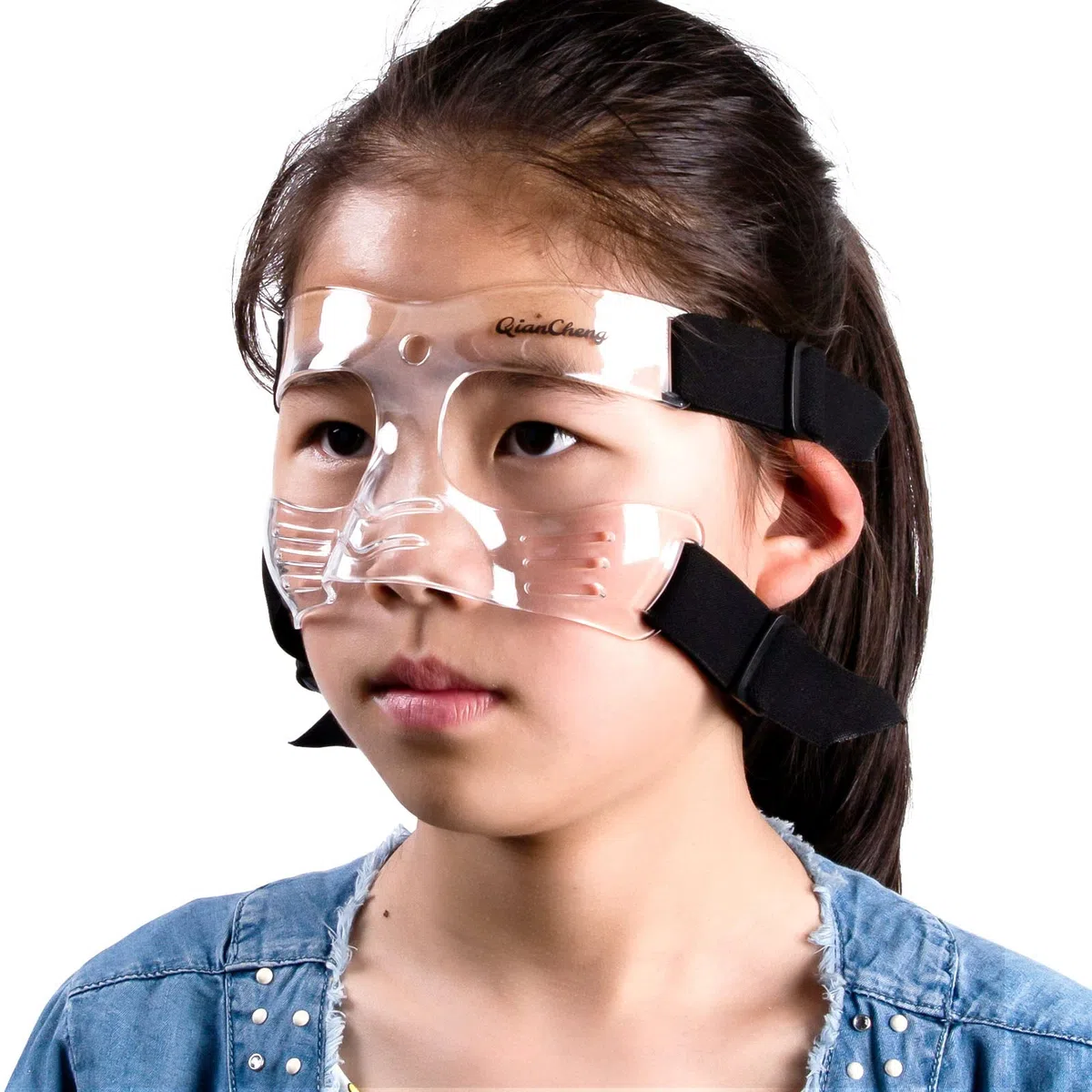 Qiancheng Protector facial para nariz rota para niños, adolescentes y mujeres, máscara facial ajustable con bolsa de transporte acolchada