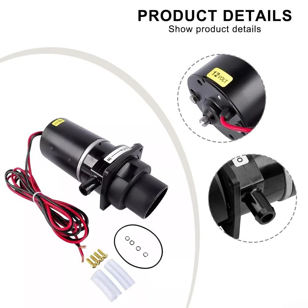 Kit de montaje de sub macerador de inodoro eléctrico marino, bomba de descarga de inodoro eléctrico, para Jabsco 37010-Series 12V