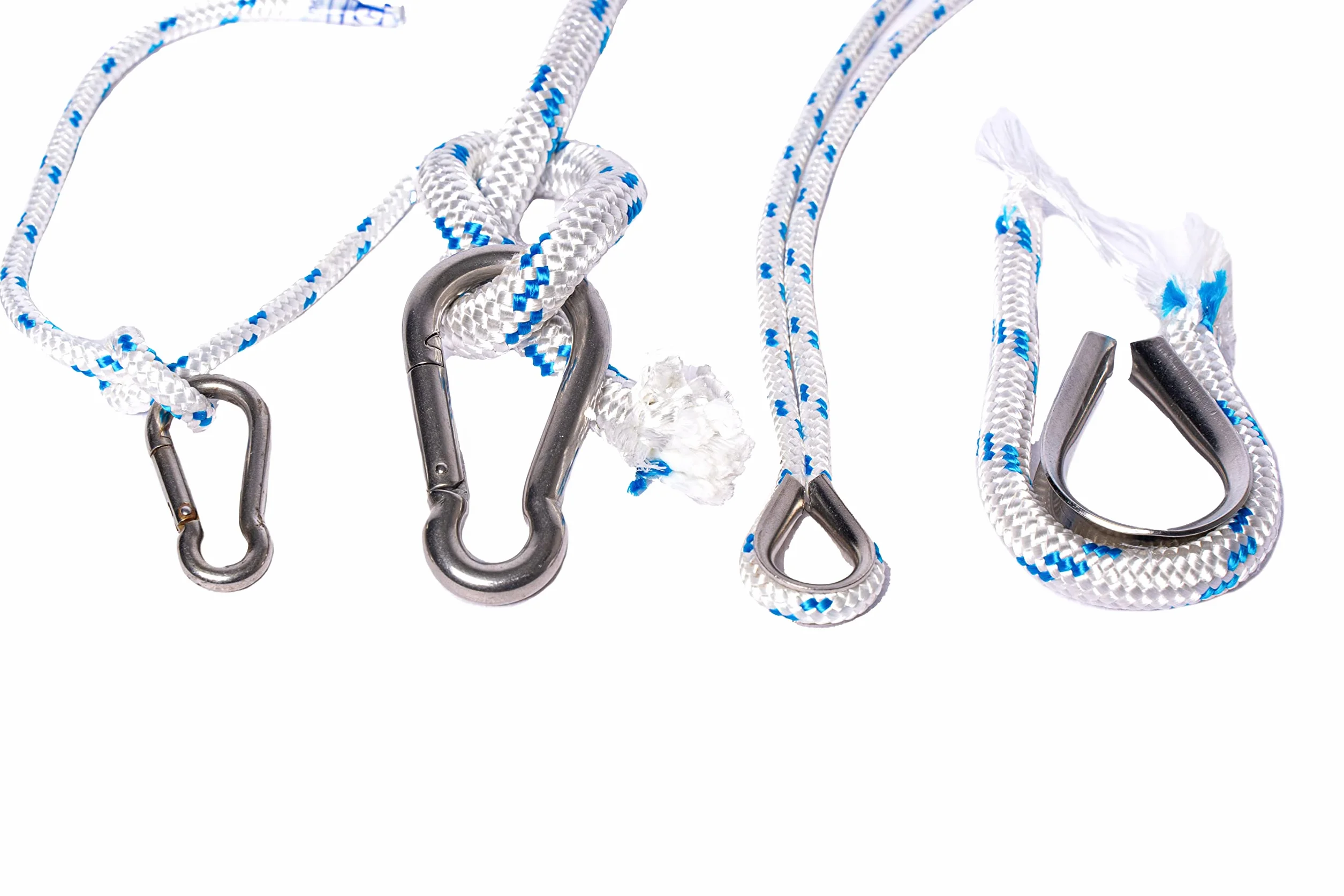 Cuerda Braid Nautica Antica corderia Marra - Treccia Nautica mm 5, 100 m, blanca con segnalino Azul