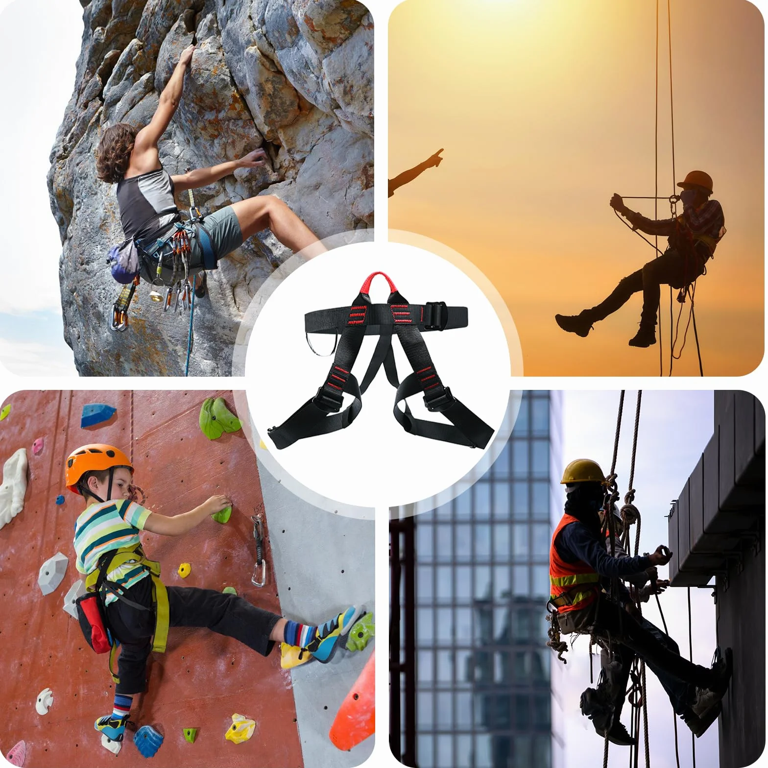 GBKDQQ escalada: arnés de fijación anticaída para rescate de fuego, montañismo y equipo de escalada para hombres y mujeres