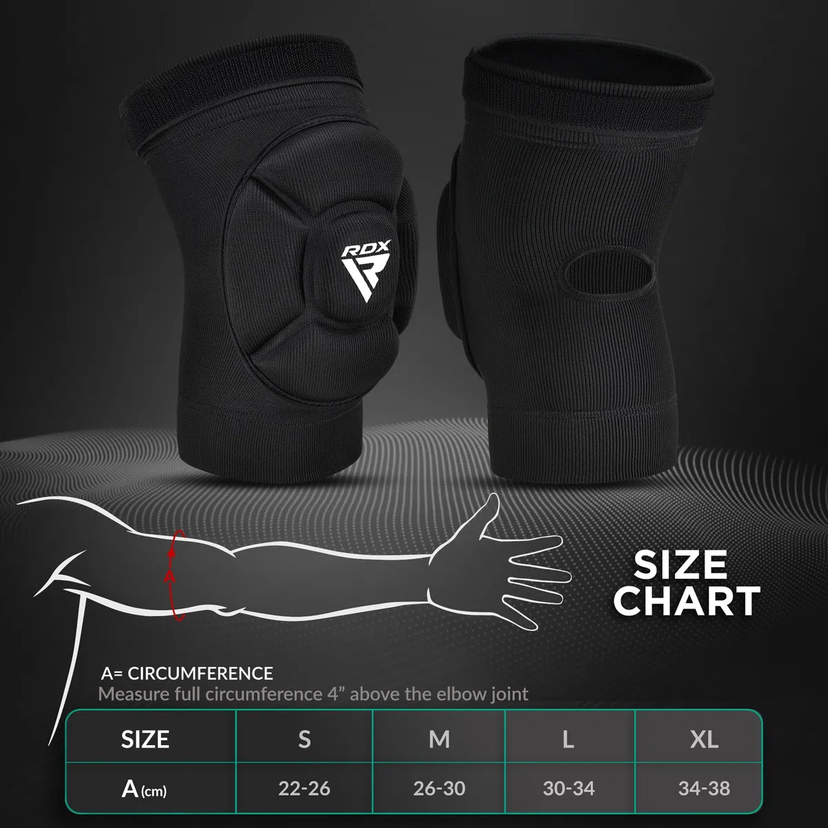 RDX MMA Coderas, Aprobado SATRA, Elbow Pads Protector antebrazo Codera Manga acolchada de compresión por Muay Thai Kickboxing Taekwondo Boxeo Fitness Voleibol Lucha libre Baloncesto, Hombres Mujeres