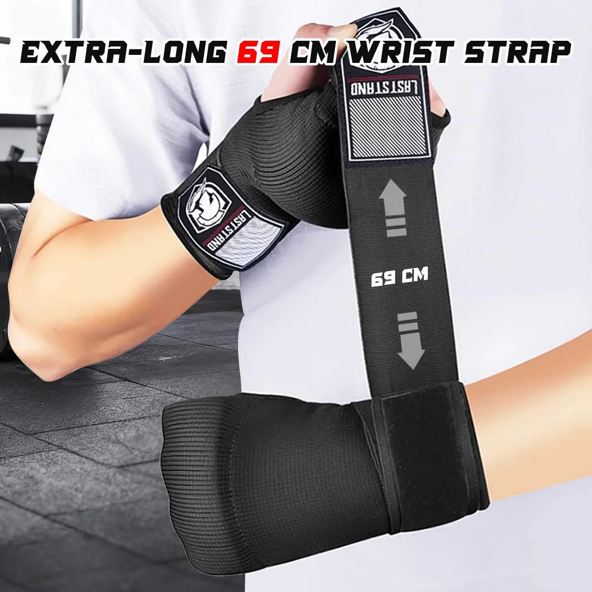 Guantes de Boxeo con Correas de 75 cm, Acolchado para Muay Thai, MMA, Kick Boxing