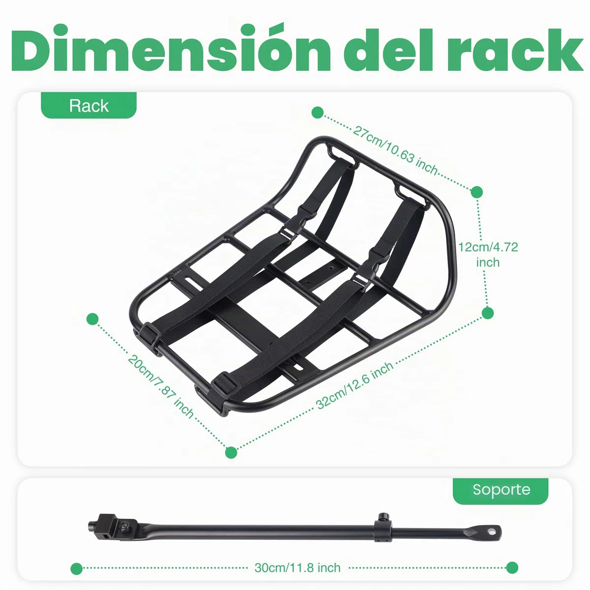 ZUKKA - Portaequipajes de bicicleta delantero - Carga máxima de 15 kg - Aleación de aluminio - Apto para bicicletas de 24-29 pulgadas 700C para bicicleta de montaña y bicicleta de carretera
